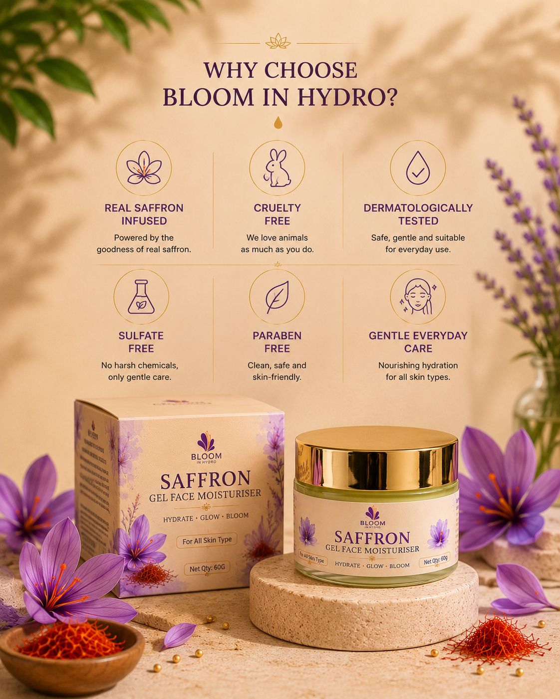 SAFFRON GEL FACE MOISTURISER