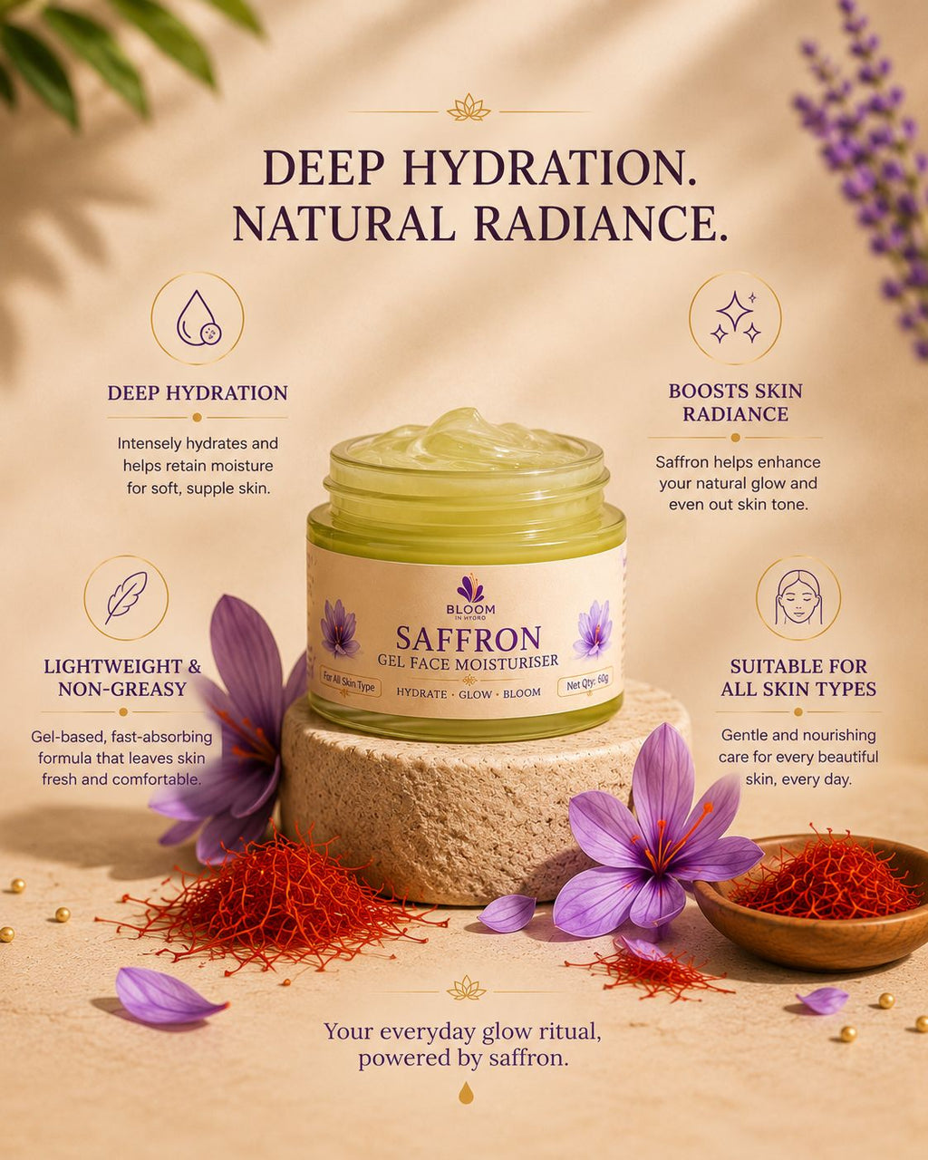 SAFFRON GEL FACE MOISTURISER