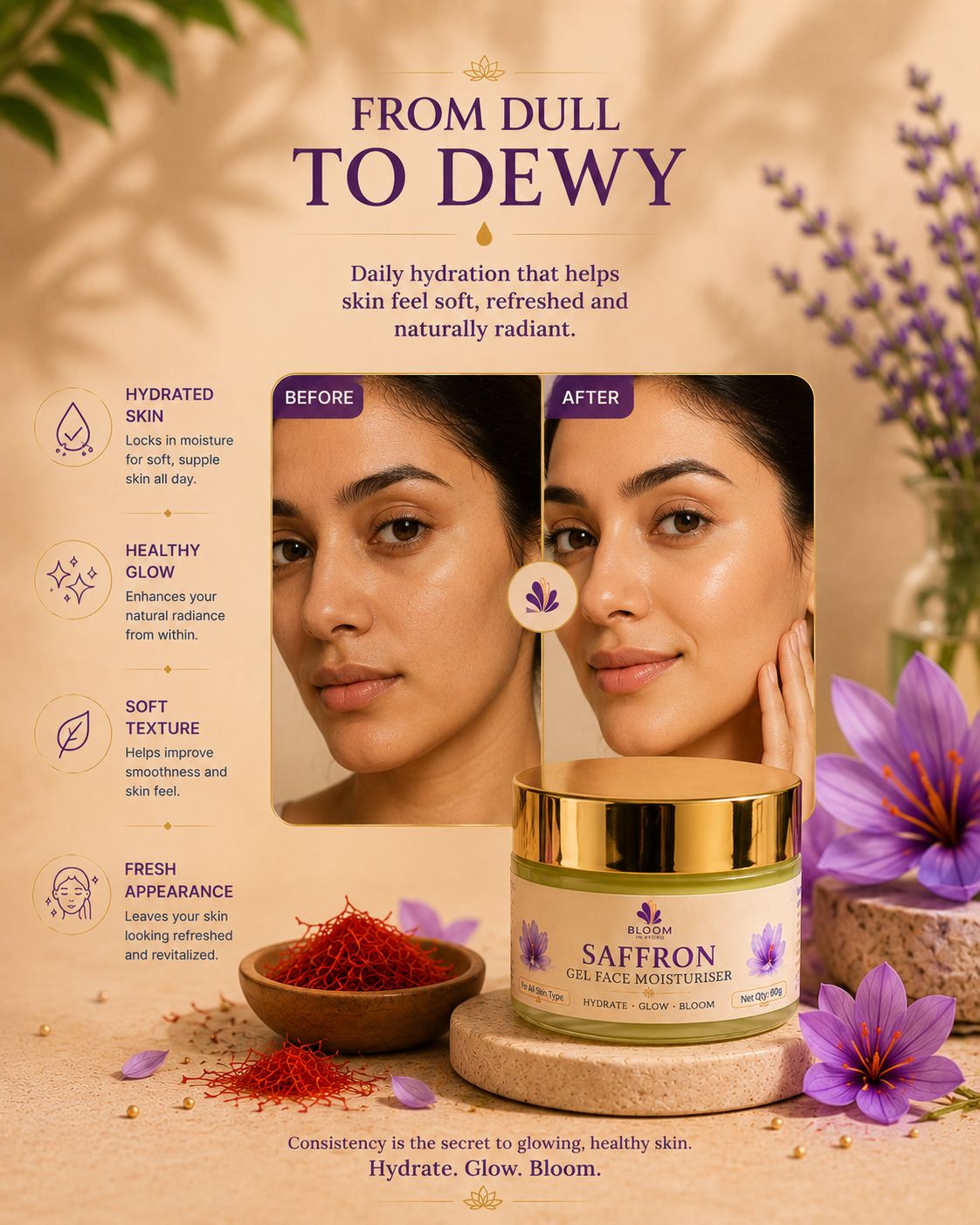 SAFFRON GEL FACE MOISTURISER